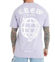 Chemise en coton pour homme Sixth June avec grand lettrage « CREW » au dos et col rond M23633ETS Violet