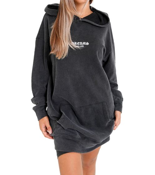 Robe sweat oversize à imprimé Dreams pour femme de Sixth June avec grand pull à imprimé Dreams avec capuche et manches longues 33632 Gris foncé