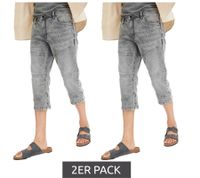 Pack de 2 pantalones vaqueros 3/4 de hombre cómodos de algodón sostenible pantalones vaqueros 909323 Gris