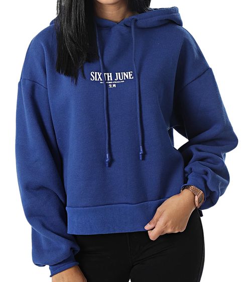 Sixth June Chinese Zodiac Women's Hooded Sweater with Cotton Content Sweat Pullover Hoodie Long Sleeve Shirt 33624 Blue