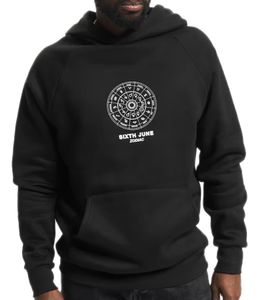 Sixth June Zodiac Herren Kapuzen-Pullover mit Baumwollanteil Sweat-Pullover mit Sternzeichen-Kreis-Print Langarm-Hoodie M22629VSW Schwarz Sixth June Zodiac Herren Kapuzen-Pullover mit Baumwollanteil Sweat-Pullover mit Sternzeichen-Kreis-Print Langarm-Hoodie M22629VSW Schwarz