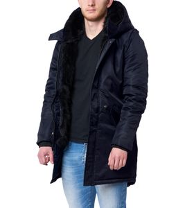 LENASSO Parka invernale idrorepellente da uomo con cappuccio Giacca invernale Parka autunnale 900308 Blu scuro