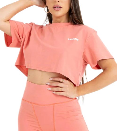 Sixth June Donna Cotone Camicia Crop Top Corto Estate Camicia Manica Corta Camicia 33053 Rosa