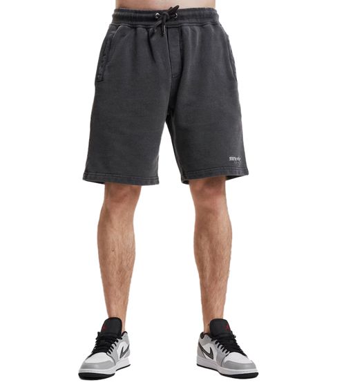 Sixth June Acid Herren Sweat-Shorts kurze Baumwoll-Hose in verwaschener Optik Sommer-Hose M239694EST Dunkelgrau