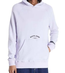 Sweat à capuche incurvé Sixth June pour homme en coton avec inscription de marque Sweat à capuche 22576 Lilas