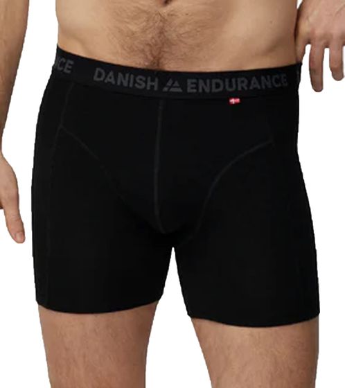 DANISH ENDURANCE Merino Trunks Men's Boxer Shorts Sustainable Underwear with Tencel 123000 Black