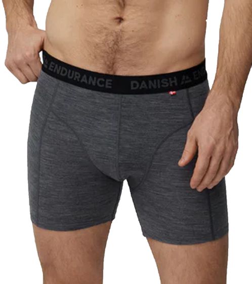 DANISH ENDURANCE Merino Trunks Herren Boxershorts nachhaltige Unterwäsche mit Tencel 123000 Grau-Melange