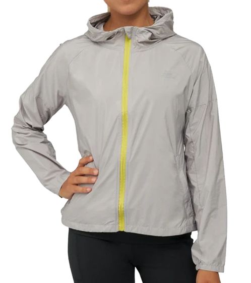 DANISH ENDURANCE sustainable women's windbreaker with hood Oeko-Tex certified 146000 silver-gray