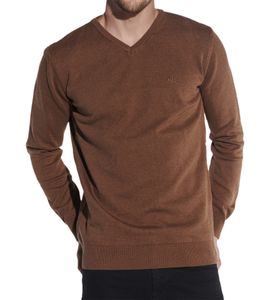 steffen klein men's knitted sweater cotton sweater everyday sweater round neck sweater brown