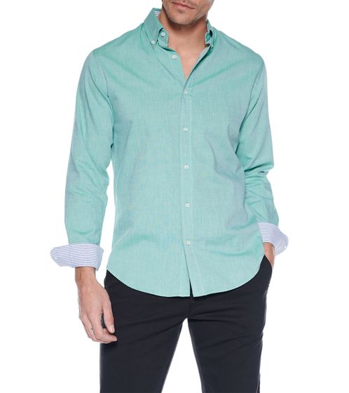 steffen klein camicia uomo manica lunga camicia business camicia cotone 900139 verde