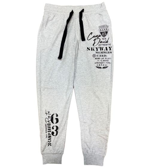 CAMP DAVID Pantaloni da jogging da uomo con contenuto di cotone Pantaloni da allenamento Pantaloni da tuta 428251 2301 Grigio