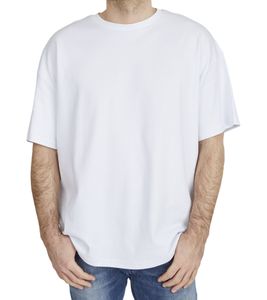 steffen klein uomo t-shirt oversize in cotone scollo tondo 900341 bianco