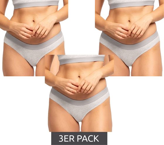 Pack de 3 braguitas de bikini de algodón orgánico DANISH ENDURANCE para mujer, ropa interior de algodón orgánico 79000 gris