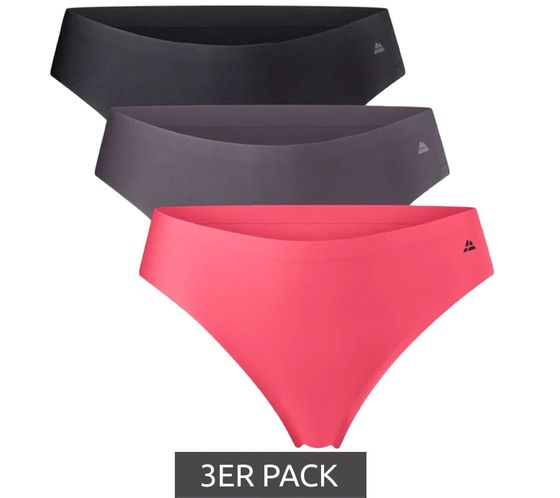 Pack de 3 tangas DANISH ENDURANCE sin costuras para mujer, tangas invisibles y sostenibles, 81000 negro/gris/rosa