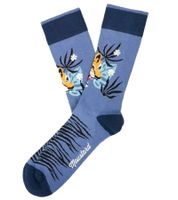 1 pares de calcetines de algodón para hombre Moustard Tiger con estampado de tigre por todas partes, calcetines largos 22S-TIGER Azul/Negro/Naranja