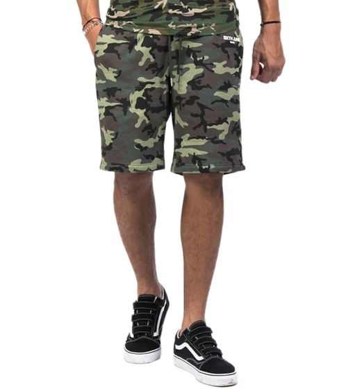 Pantalones cortos de verano para hombre de Sixth June con estampado de camuflaje Pantalones cortos deportivos con contenido de algodón Pantalones cortos M3202VST Verde/Blanco