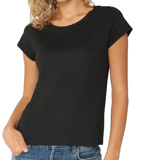 Camiseta de verano para mujer DANISH ENDURANCE Modal Crew de algodón orgánico con certificación Oeko-Tex 102000 en color negro