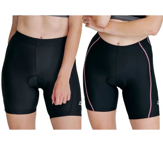 Culotte de ciclismo para mujer DANISH ENDURANCE, culotte de ciclismo con badana, culotte deportivo corto 127000 en color negro o negro/rosa