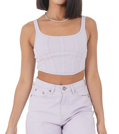 Sixth June Corset Strap Donna Crop Top Elegante Canotta Estiva W33749ETO Viola