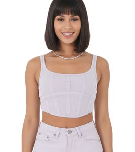 Sixth June Corset Strap Damen Crop Top stylisches Sommer-Shirt Tank-Top W33749ETO Violett