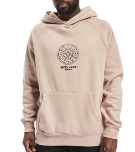 Sweat à capuche surdimensionné pour homme avec imprimé signe du zodiaque Sixth June 22629 Vieux rose