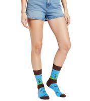 1 Paar Moustard Duckhunt Baumwoll-Socken mit Enten und Natur-Print gemusterte lange Strümpfe 22S-DUCK Blau/Grün/Braun