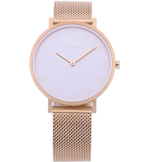 Montre femme Pierre Cardin cadran simple montre à quartz analogique avec bracelet en acier inoxydable 3ATM 39 mm CBV.1055 Rose