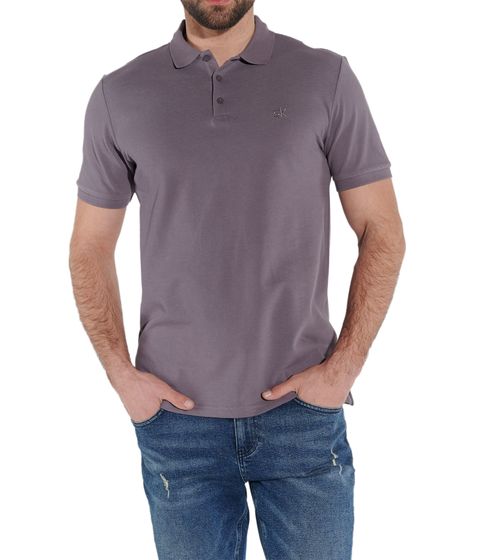 steffen klein Herren Polo-Shirt Baumwoll-Shirt mit 3er Knopfleiste Kurzarm-Hemd 900938 Grau