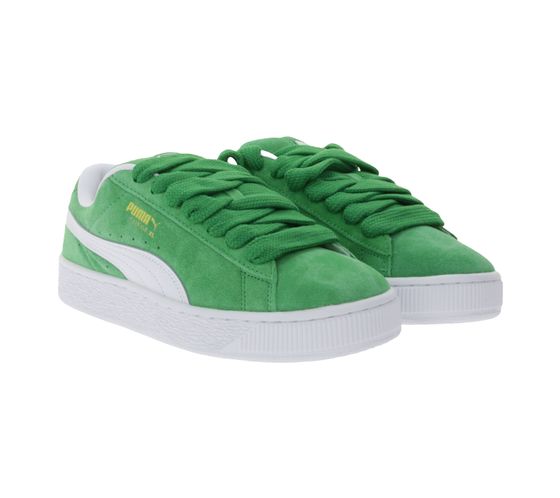 PUMA Suede XL Zapatillas de deporte para niños Zapatos de cuero auténtico Zapatos de skate para mujer con plantilla extraíble Zapatillas bajas 396577 12 Verde/Blanco