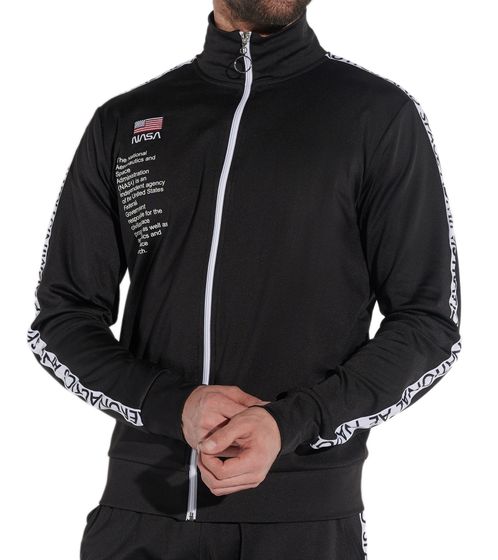 COURSE X NASA Herren Trainings-Jacke atmungsaktive Sport-Jacke mit NASA Brustlogo 900060 Schwarz