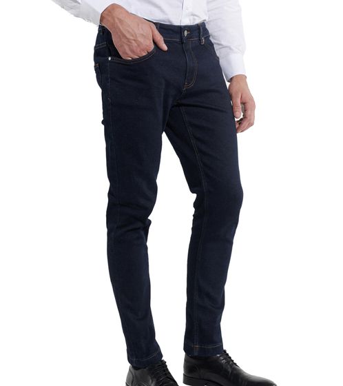 steffen klein Herren Denim-Hose Slim Fit Baumwoll-Hose Freizeit-Jeans 5-Pocket-Style 900120 Blau