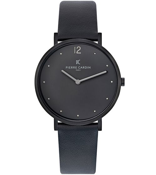 Reloj de hombre Pierre Cardin Reloj analógico de cuarzo con correa de piel 3ATM 39mm CBV.1021 Negro