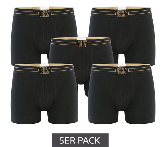 Pack de 5 calzoncillos tipo bóxer básicos CR7 CRISTIANO RONALDO para hombre, calzoncillos de algodón transpirables, ropa interior 300-8125-49-2315 negro/dorado