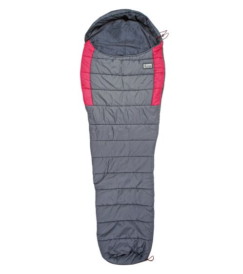 ACTIVA Mummy sleeping bag with ripstop fabric, water-repellent down sleeping bag, camping accessories, gray/pink