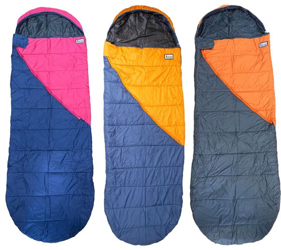 ACTIVA Cocoon Schlafsack mit Ripstop-Gewebe Daunen-Schlafsack mit Temperaturbereich von 5°C bis -20°C camping-Zubehör Blau/Rosa/Grau/Orange