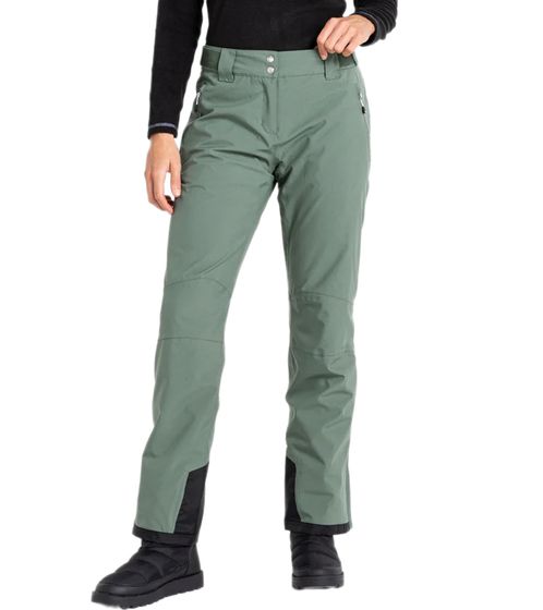 Pantalones de esquí sostenibles para mujer DARE 2b con tecnología ARED-20/30 Pantalones de invierno con tirantes ajustables Pantalones de snowboard DWW509R DDH verde/negro