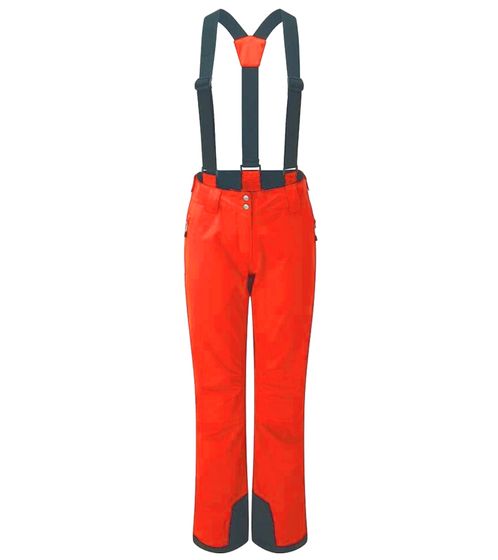 DARE 2b Damen nachhaltige Ski-Hose mit ARED-20/30 Technologie Winter-Hose mit verstellbaren Hosenträgern Snowboard-Hose DWW509R 71K Rot-Orange/Schwarz