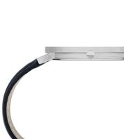 Pierre Cardin Herren analoge Quarz-Uhr mit Leder-Armband Armband-Uhr 3ATM 42mm CBV.1029 Silber/Schwarz