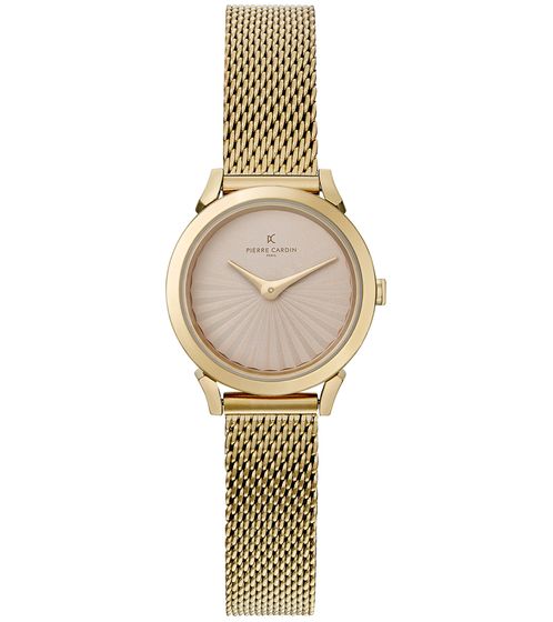 Montre femme Pierre Cardin cadran simple montre à quartz analogique avec bracelet en acier inoxydable 3ATM 27mm CPI.2522 Or