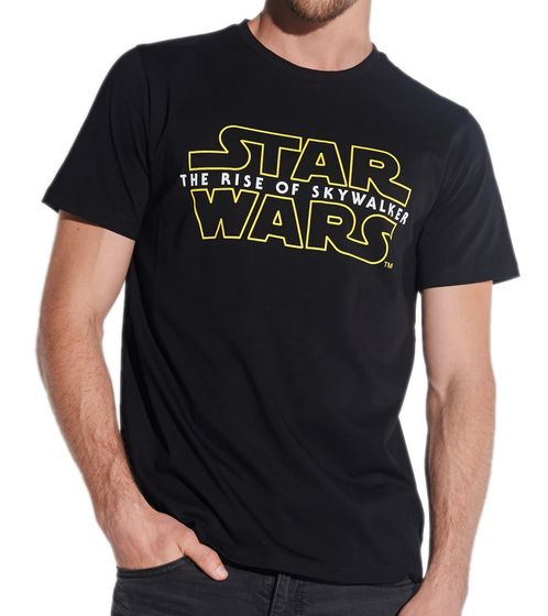 COURSE X STAR WARS Camiseta para hombre con estampado "STAR WARS - El ascenso de Skywalker" Camiseta de cuello redondo Camiseta para fanáticos 901359 negra