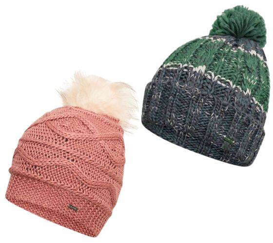 Gorro de invierno DARE 2b con contenido de lana Gorro con pompón Gorro de punto Gorro de otoño Tocado Rosa o Verde oscuro