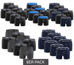 Lot de 8 boxers pour homme JACK & JONES, sous-vêtements en coton respirant, 12259926 Noir/Bleu foncé/Gris foncé/Marine