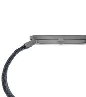 Pierre Cardin Herren Armband-Uhr analoge Quarz-Uhr mit Textil-Armband 3ATM 42mm CBV.1034 Grau/Blau