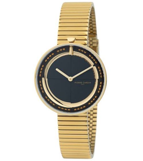 Montre femme Pierre Cardin cadran simple montre à quartz analogique avec bracelet en acier inoxydable 3ATM 32 mm CMA.0009 Or/Noir