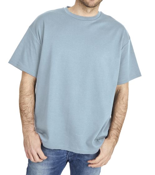 steffen klein uomo t-shirt oversize in cotone scollo tondo 900361 azzurro