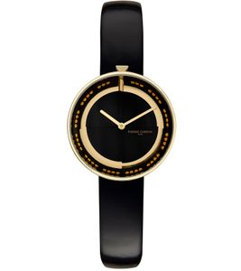 Orologio da donna Pierre Cardin quadrante semplice analogico al quarzo con cinturino in pelle 3ATM 33mm CMA.0002 Nero/Oro Orologio da donna Pierre Cardin quadrante semplice analogico al quarzo con cinturino in pelle 3ATM 33mm CMA.0002 Nero/Oro