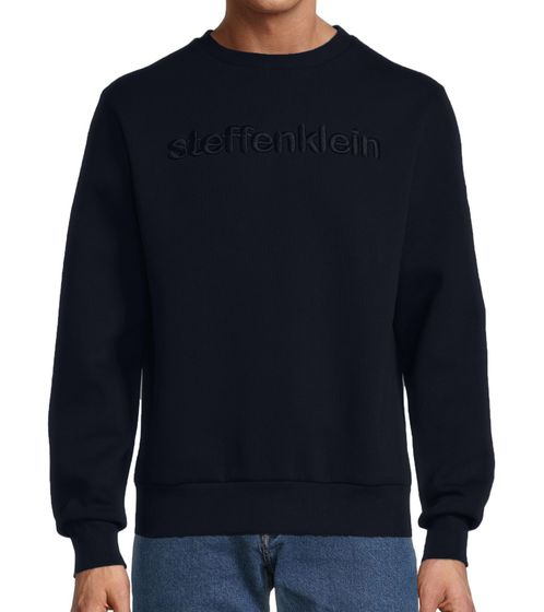 steffen klein felpa girocollo da uomo con ricamo logo maglione invernale 906891 nero