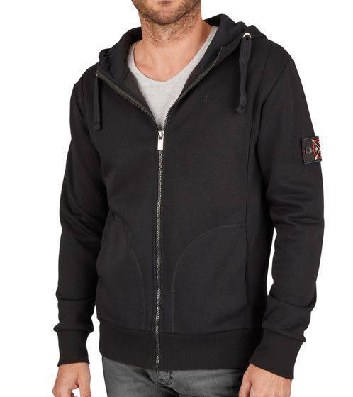 Chaqueta deportiva con cremallera para hombre de Steffen Klein, chaqueta de algodón con capucha 900751 negra