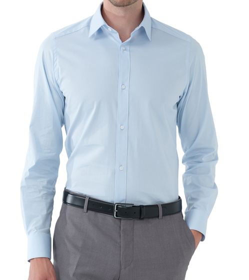 chemise à manches longues pour homme steffen klein chemise business slim fit en coton 900930 bleu clair