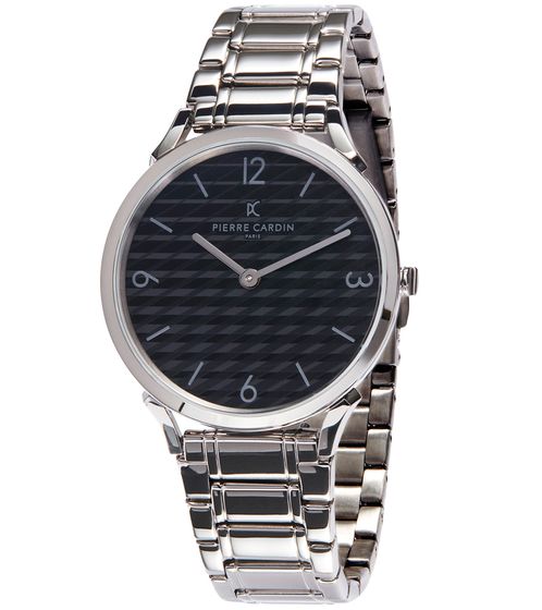 Reloj de hombre Pierre Cardin con cierre desplegable, analógico, de cuarzo, con brazalete de acero inoxidable, 3 ATM, 40 mm, CPI.2019, color plata